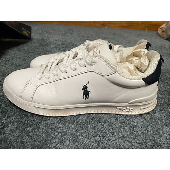 Polo Ralph Lauren Other - Polo Ralph Lauren Heritage Court II Low Shoes White Blue Leather Mens 7D